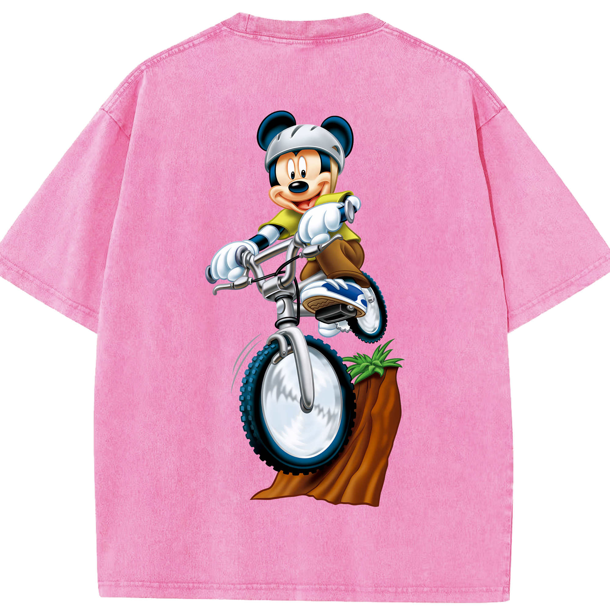 （画像用） ミッキーマウス Mickey Mouse 綿100% ヴィンテージ風 半袖Tシャツ（背面プリント）